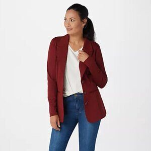 Brooke Shields Timeless Burgundy Blazer 1X NWT Stretch Career Work Jacket